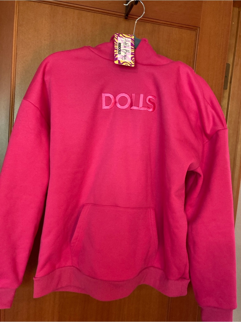 Rebdolls Hot Pink Fleece Pullover Hoodie Size L